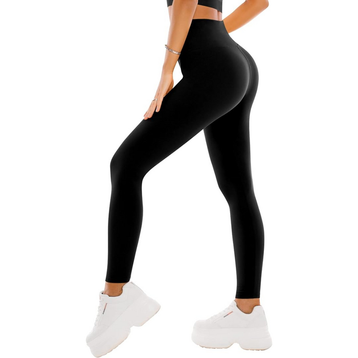 Full Length Yoga Pants With Crossover For Stretch And Comfort