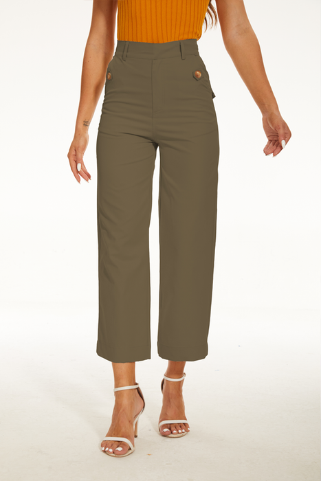 Twill Wide Leg Pant