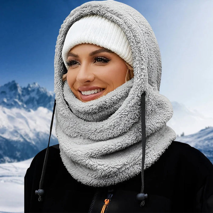 Winter Fleece Hooded Scarf