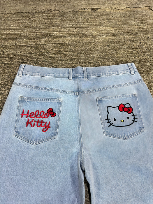 Kitty Embroidered Denim Shorts