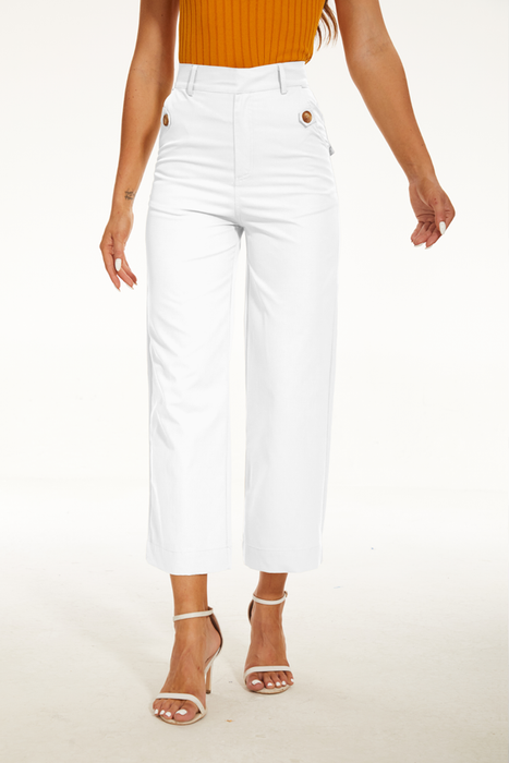 Comfy Stretch Twill Cropped Wide Leg Pant