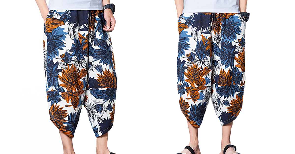 Men's Casual Printed Baggy Pants