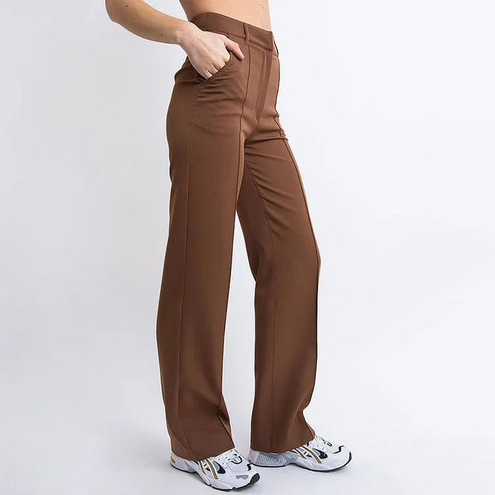 High Waisted Suit Pants With Straw Pleats